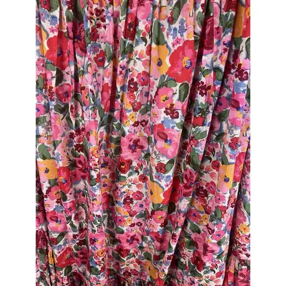 Natural Life Flora Convertible Maxi Skirt Dress Floral XL Ruffle Hem Pink Boho - Picture 4 of 13